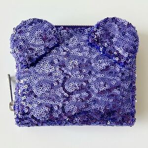 NWOT Loungefly Disney Limited Edition Purple Potion Sequin Mouse Ears Zip Wallet